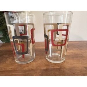 Retro Geometric 1960s‎ Drinking Glasses – Mid-Century Modern Pattern Tumblers